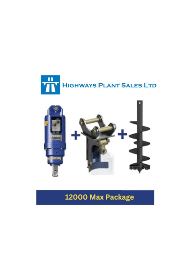 Auger Torque 12000 Max Earth Drill w/Double Pin Cradle Hitch (8-15t Excavators)