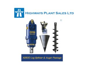 Auger Torque X2500 Log Splitter Package c/w Locking Cradle Hitch and Auger (1.5-2.5t Excavators)