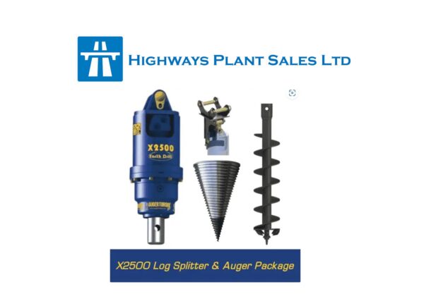 Auger Torque X2500 Log Splitter Package c/w Locking Cradle Hitch and Auger (1.5-2.5t Excavators)