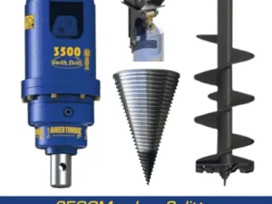Auger Torque 3500MAX Log Splitter Package c/w Locking Cradle Hitch and Auger (2.5-4t Excavators)