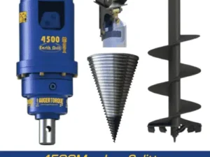 Auger Torque 4500MAX Log Splitter Package c/w Locking Cradle Hitch and Auger (3-5t Excavators)