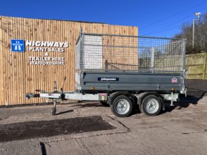 New Indespension -8'1 X 5'3 Electric Rear Tipper Trailer With Mesh Sides (2700KG)